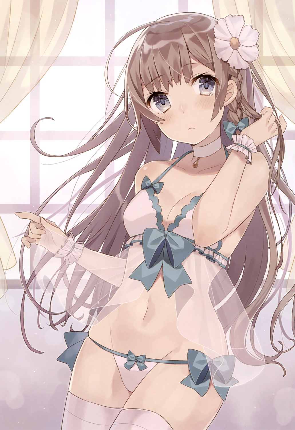 cleavage lingerie minase_nagi pantsu see_through thighhighs