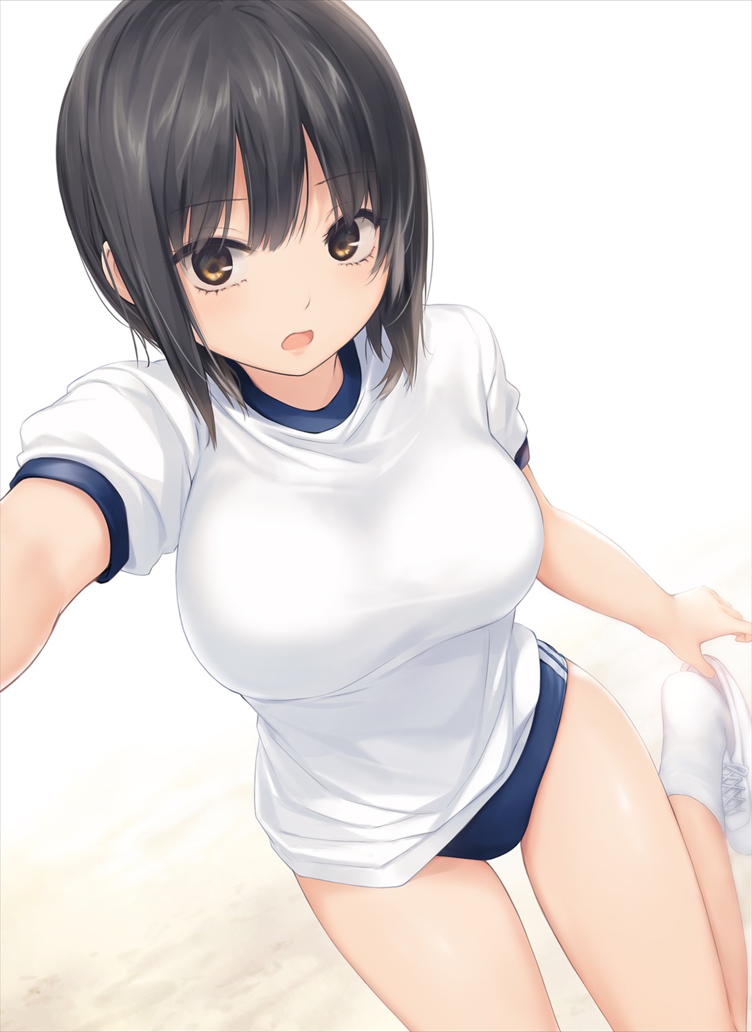 aoyama_sumika buruma coffee-kizoku gym_uniform selfie