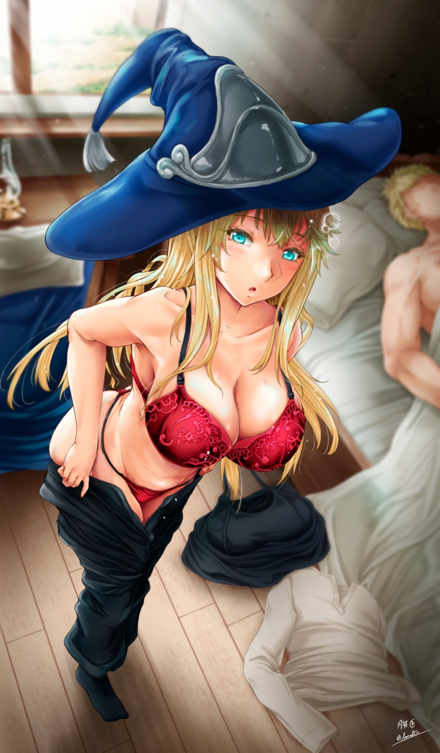 bra pantsu tsukineko undressing witch