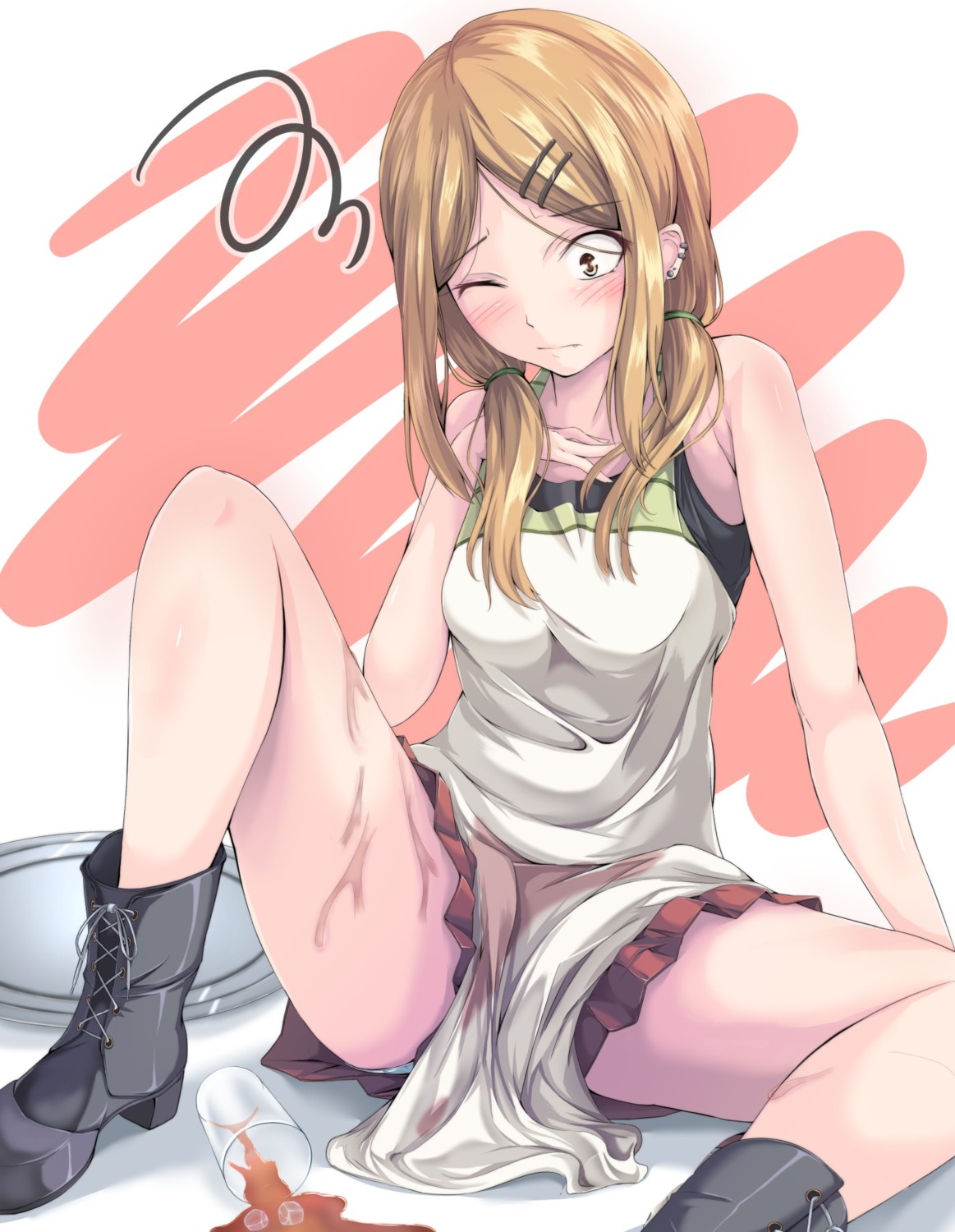 dagashi_kashi endou_saya_(dagashi_kashi) heels wet