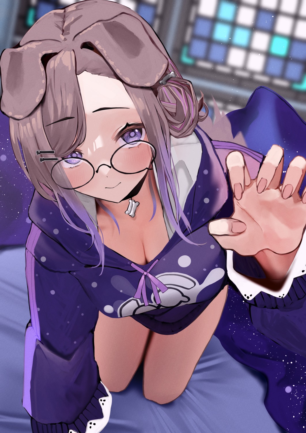 animal_ears cleavage inumimi megane oreazu