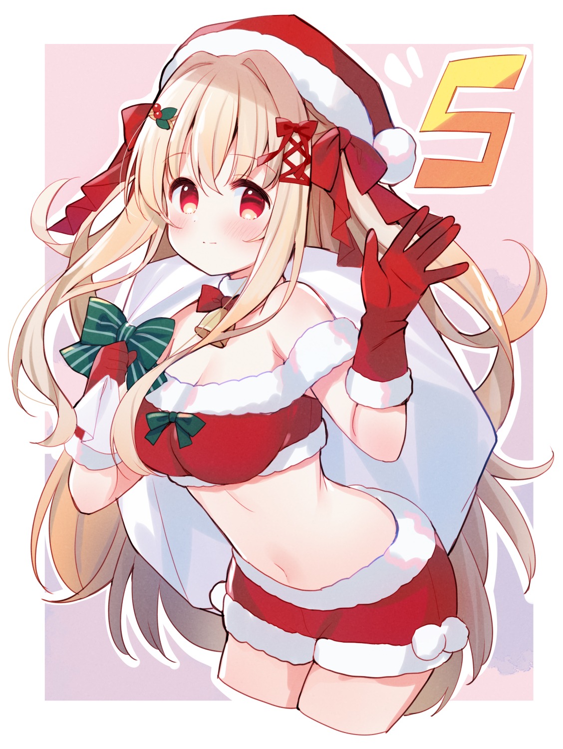 christmas cleavage meito no_bra red_corruption