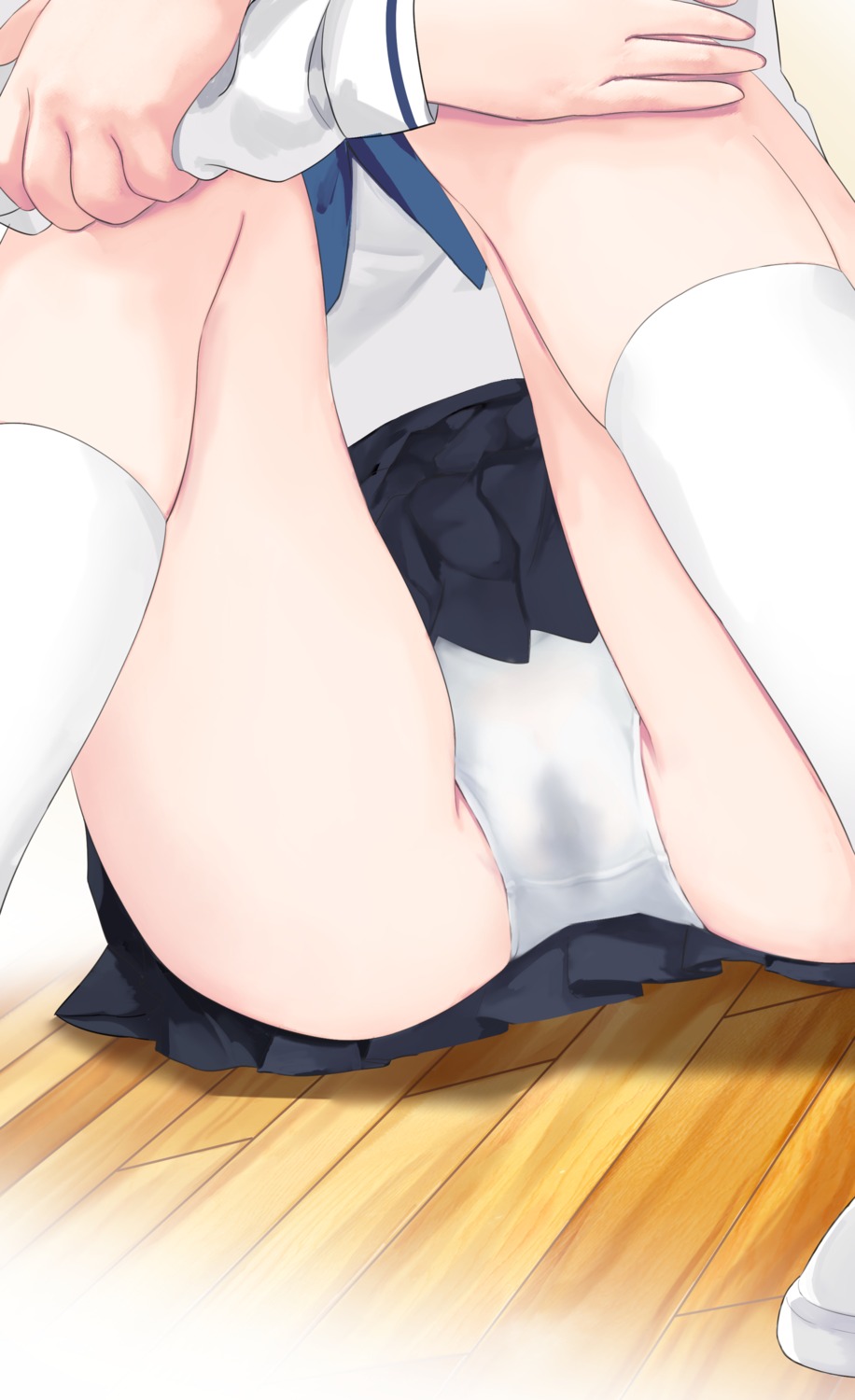 cameltoe echiru pantsu pussy_juice seifuku skirt_lift