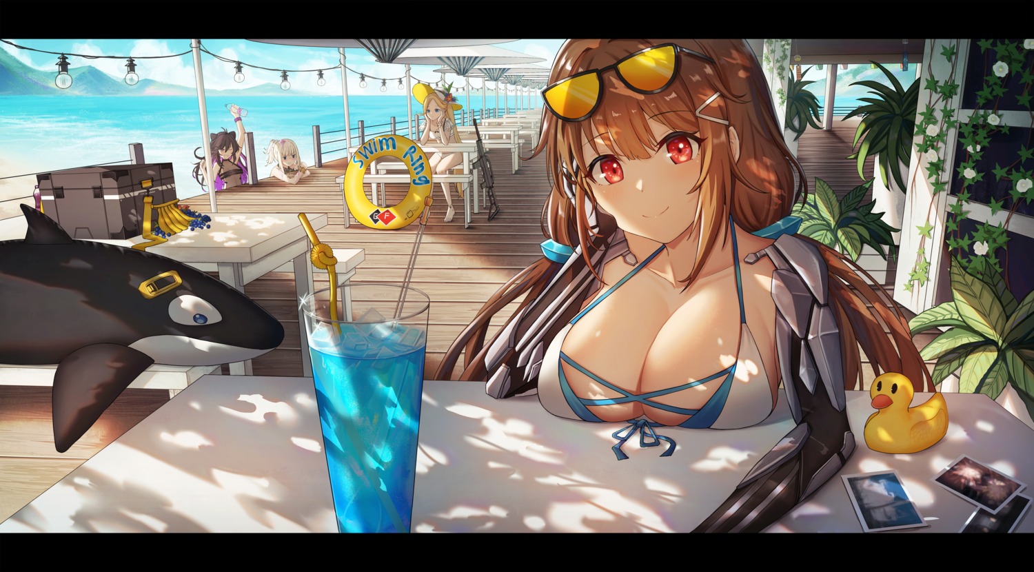 aer7o bikini bikini_top girls_frontline gun mecha_musume megane swimsuits