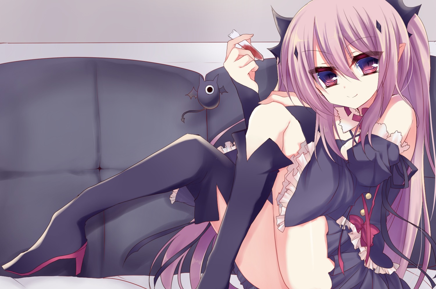 dress heels krul_tepes nopan owari_no_seraph pointy_ears romare_kuro thighhighs