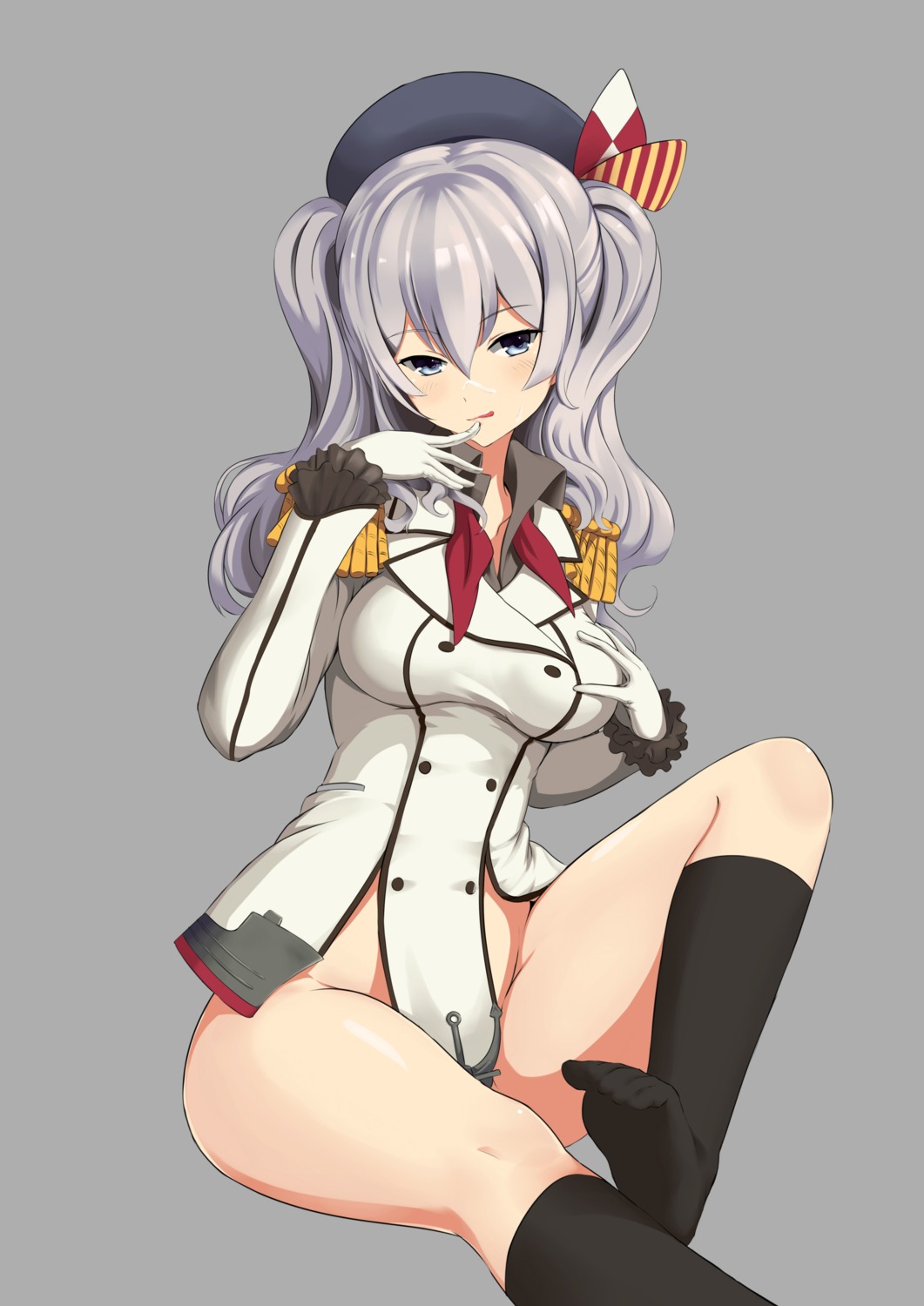 bottomless breast_hold fedsnk kantai_collection kashima_(kancolle) uniform