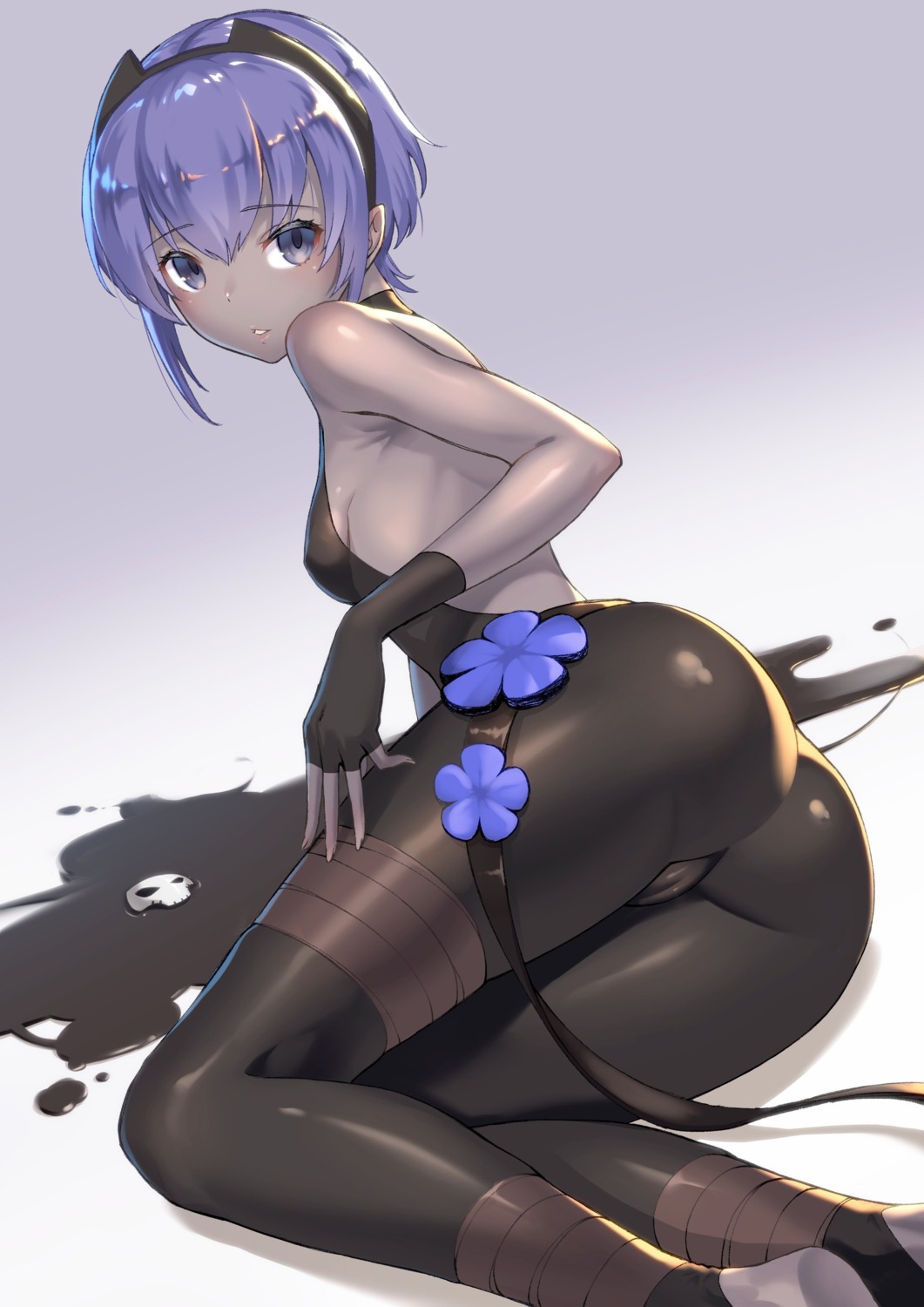 ass bandages bodysuit cameltoe fate/grand_order hassan_of_serenity_(fate) no_bra pointy_ears saruchitan