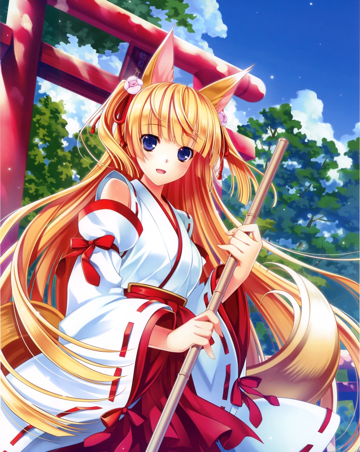 animal_ears kitsune miko riv tail