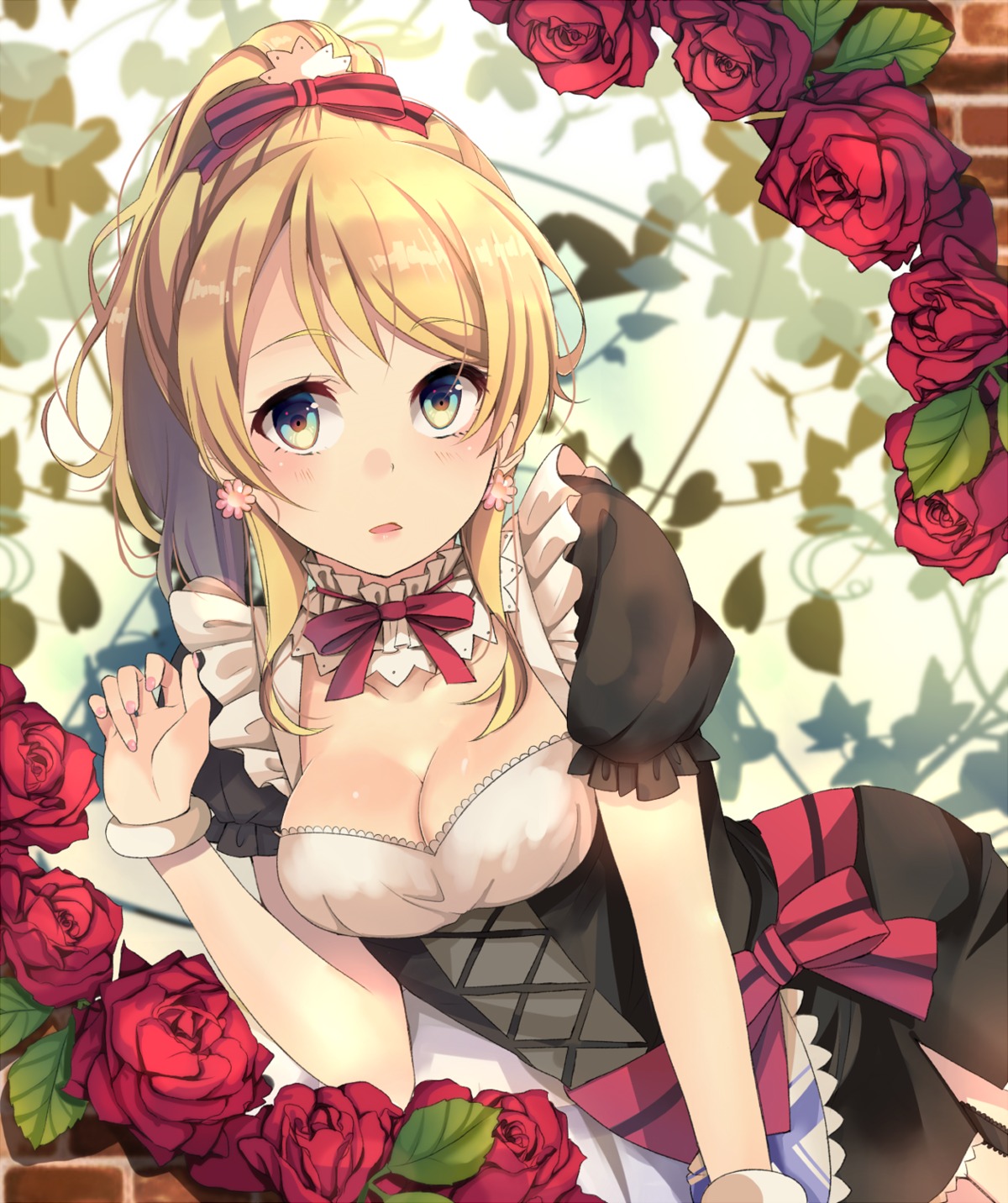 ayase_eli cleavage love_live! maid miu91