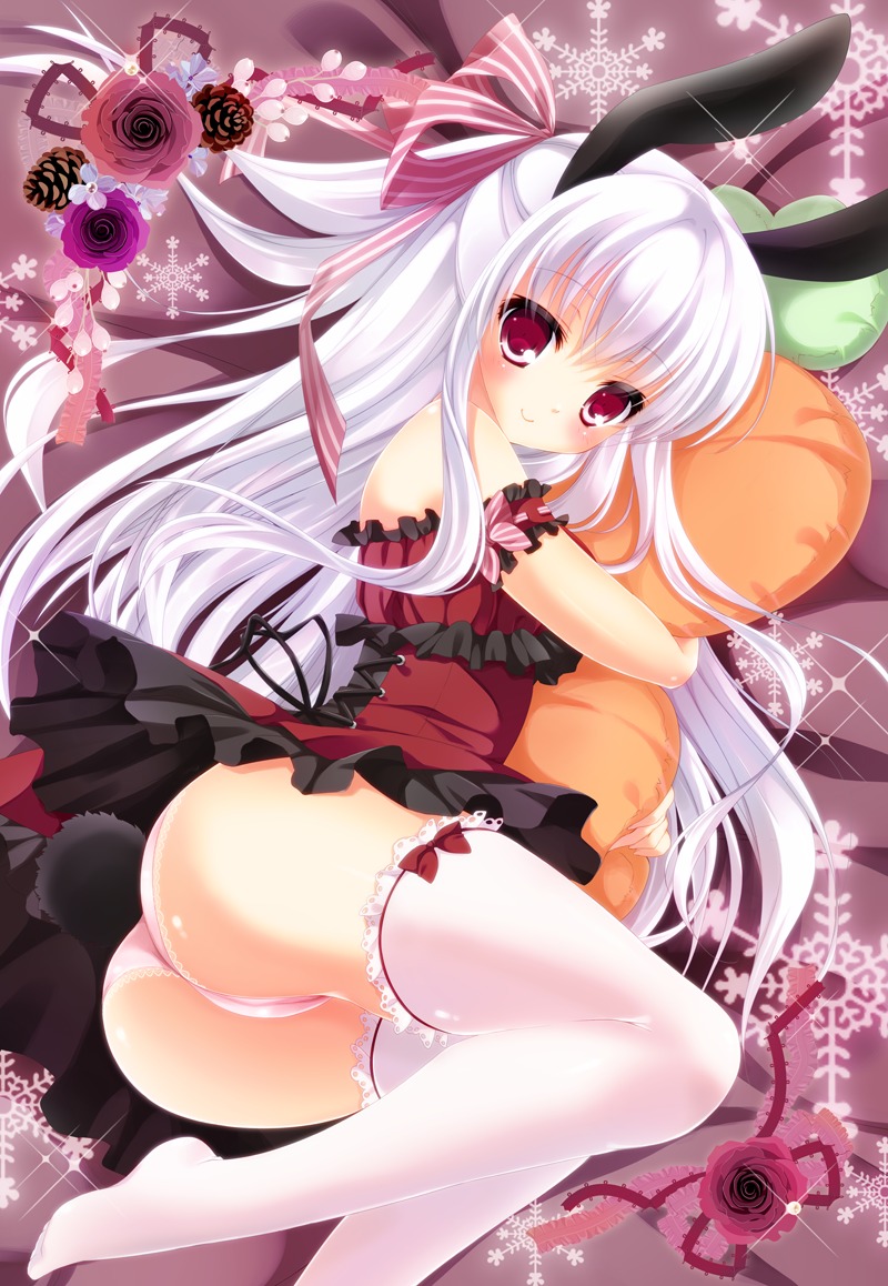 animal_ears ass bunny_ears minakami_rinka pantsu tail thighhighs