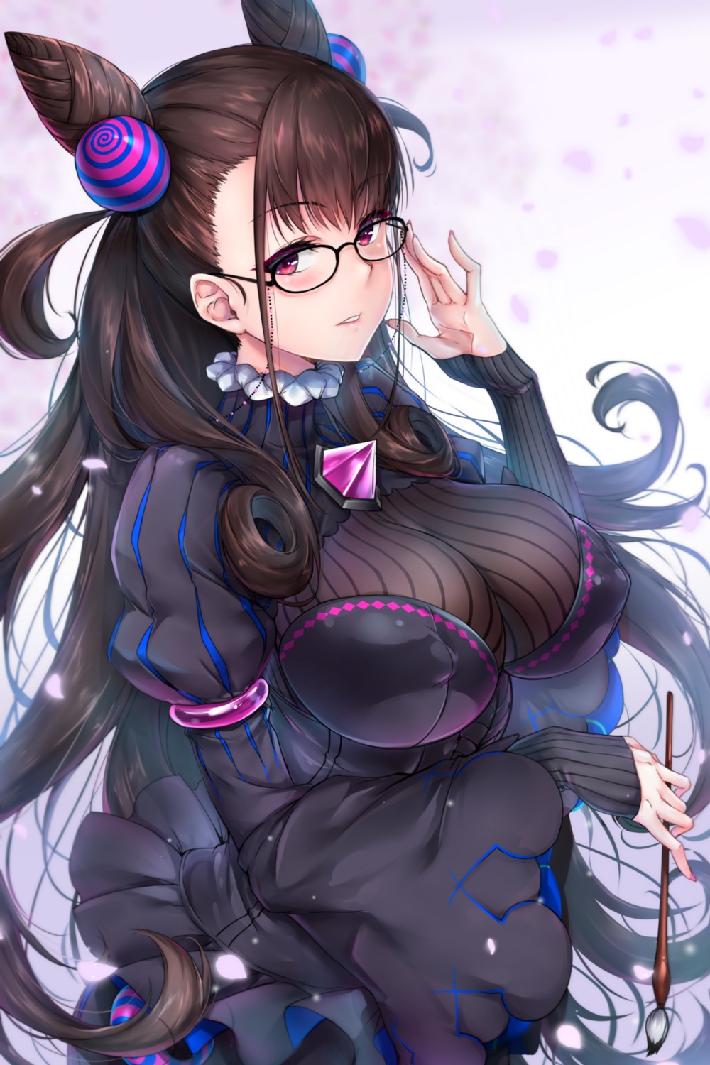 dress erect_nipples fate/grand_order megane murasaki_shikibu_(fate) rei_kun see_through