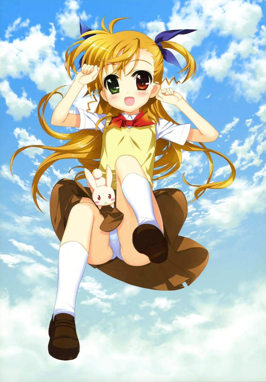 fujima_takuya heterochromia loli mahou_shoujo_lyrical_nanoha mahou_shoujo_lyrical_nanoha_vivid pantsu sacred_heart seifuku vivio