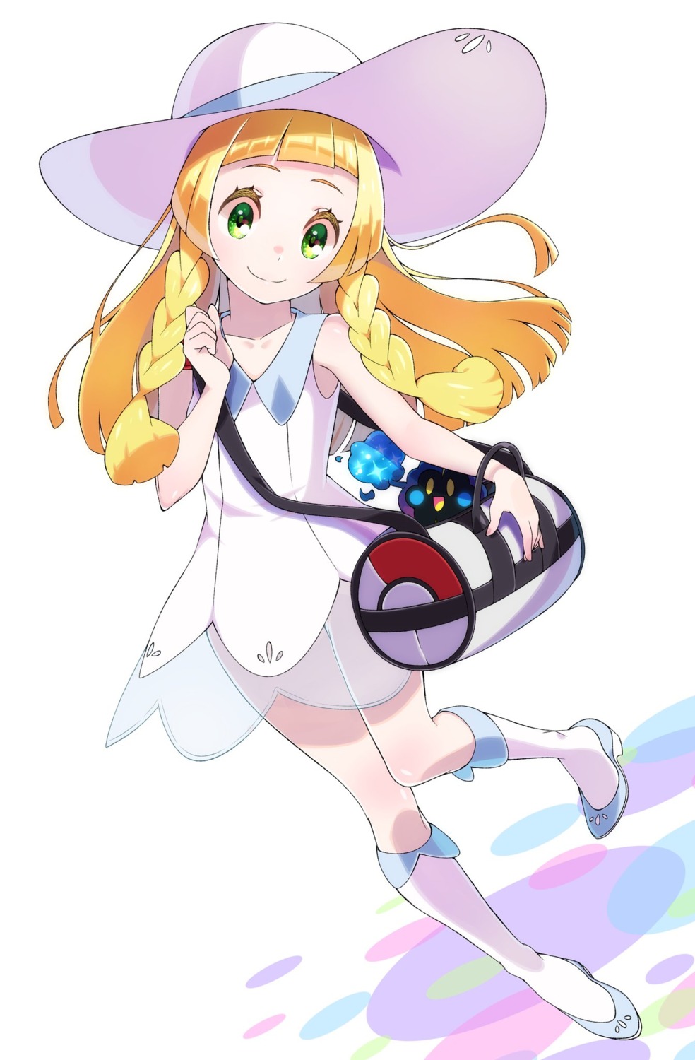 cosmog dress heels lillie_(pokemon) pokemon pokemon_sm pokemon_usum see_through yupiteru