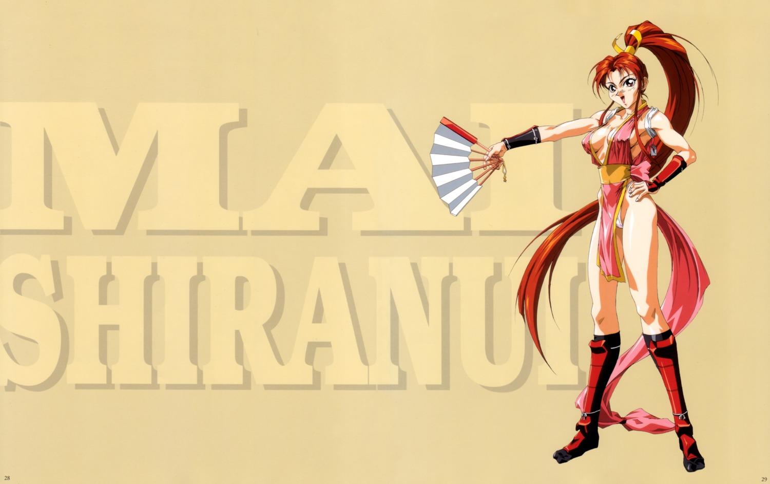 chinadress cleavage fatal_fury japanese_clothes king_of_fighters oobari_masami shiranui_mai snk