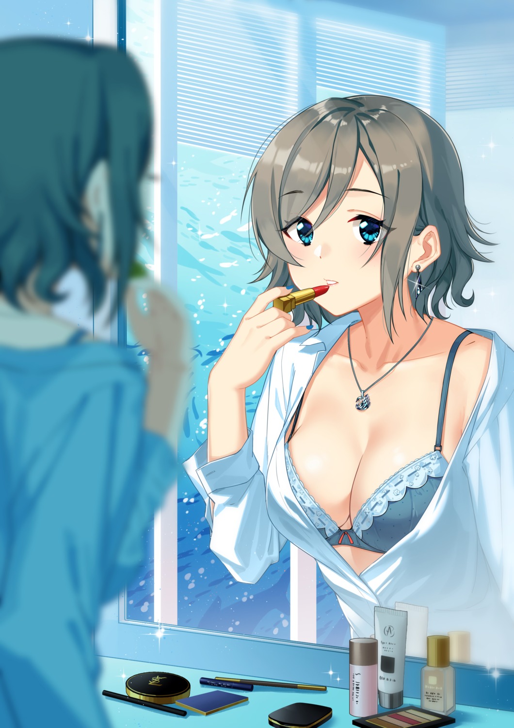 bra cleavage love_live!_sunshine!! open_shirt watanabe_you zhanzheng_zi