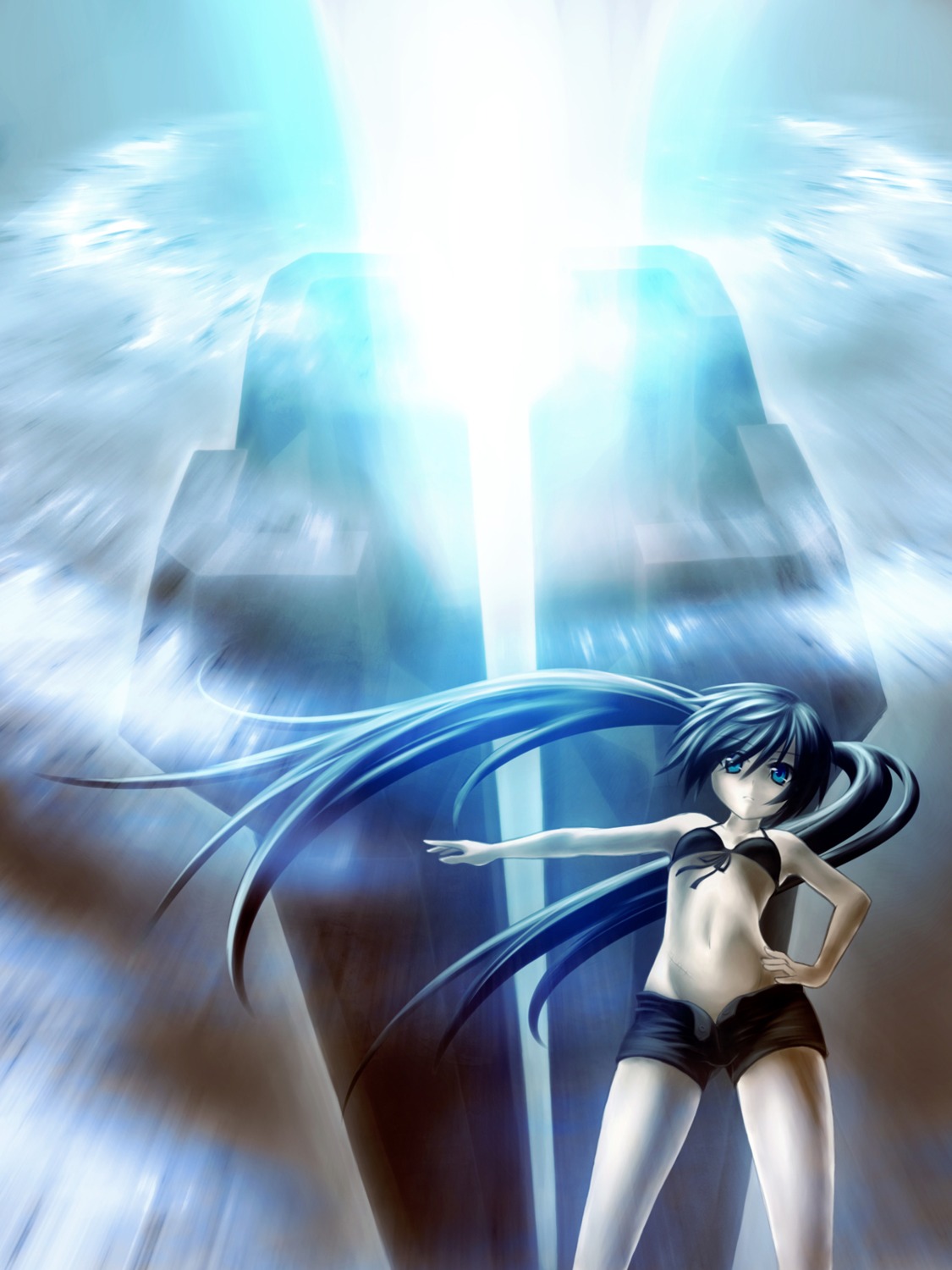 bikini_top black_rock_shooter black_rock_shooter_(character) garuku landscape swimsuits vocaloid