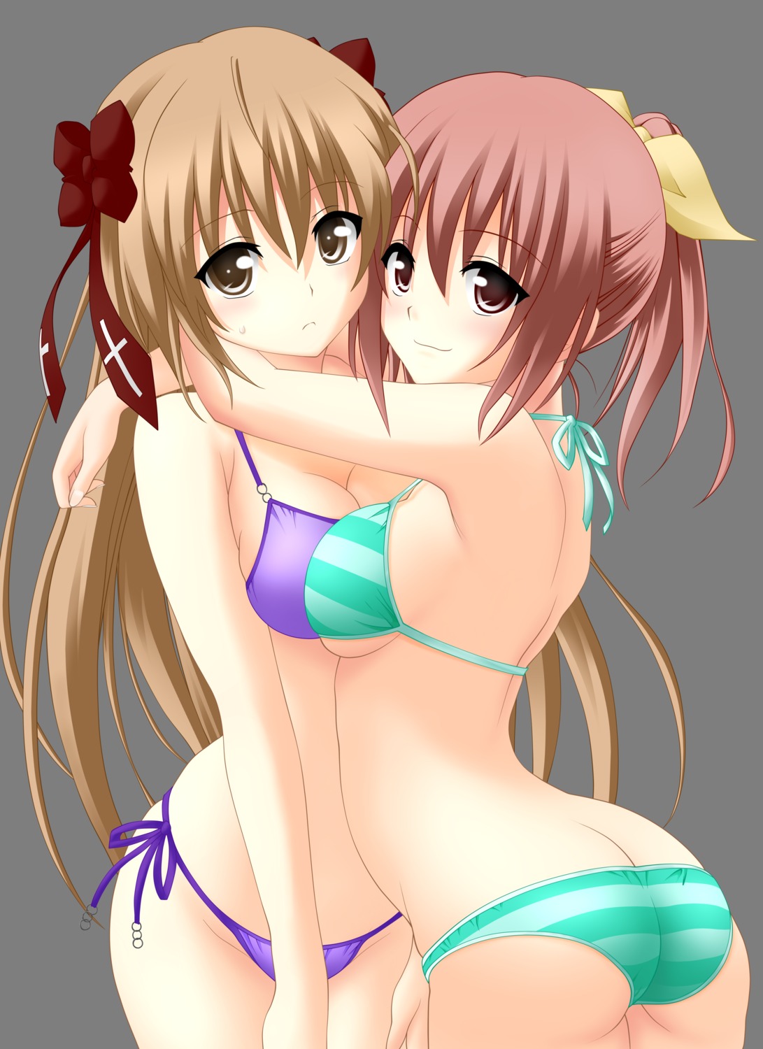 ass bikini mayoi_neko_overrun naruko_kanae serizawa_fumino swimsuits transparent_png vector_trace