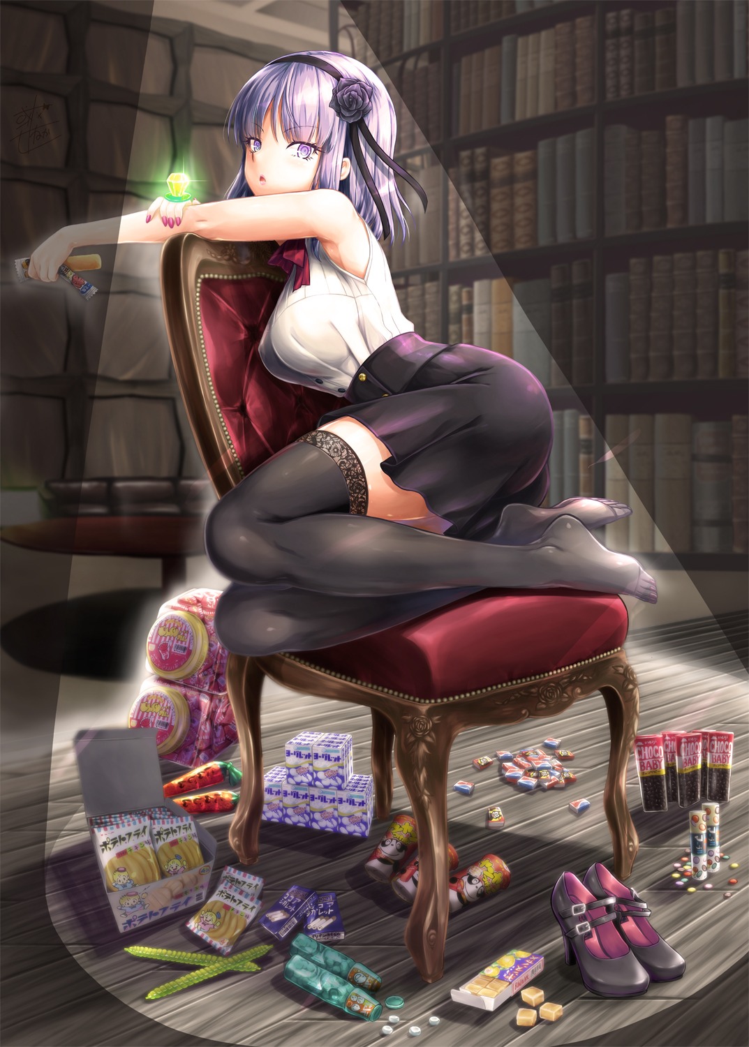 alto_seneka dagashi_kashi shidare_hotaru thighhighs