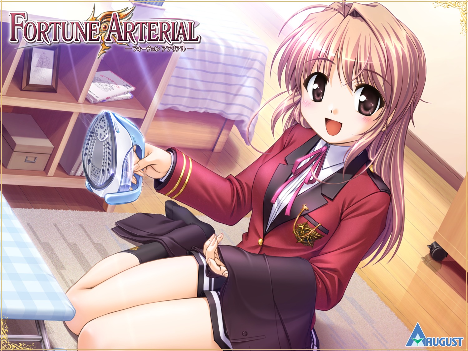 august bekkankou fortune_arterial seifuku wallpaper yuuki_haruna