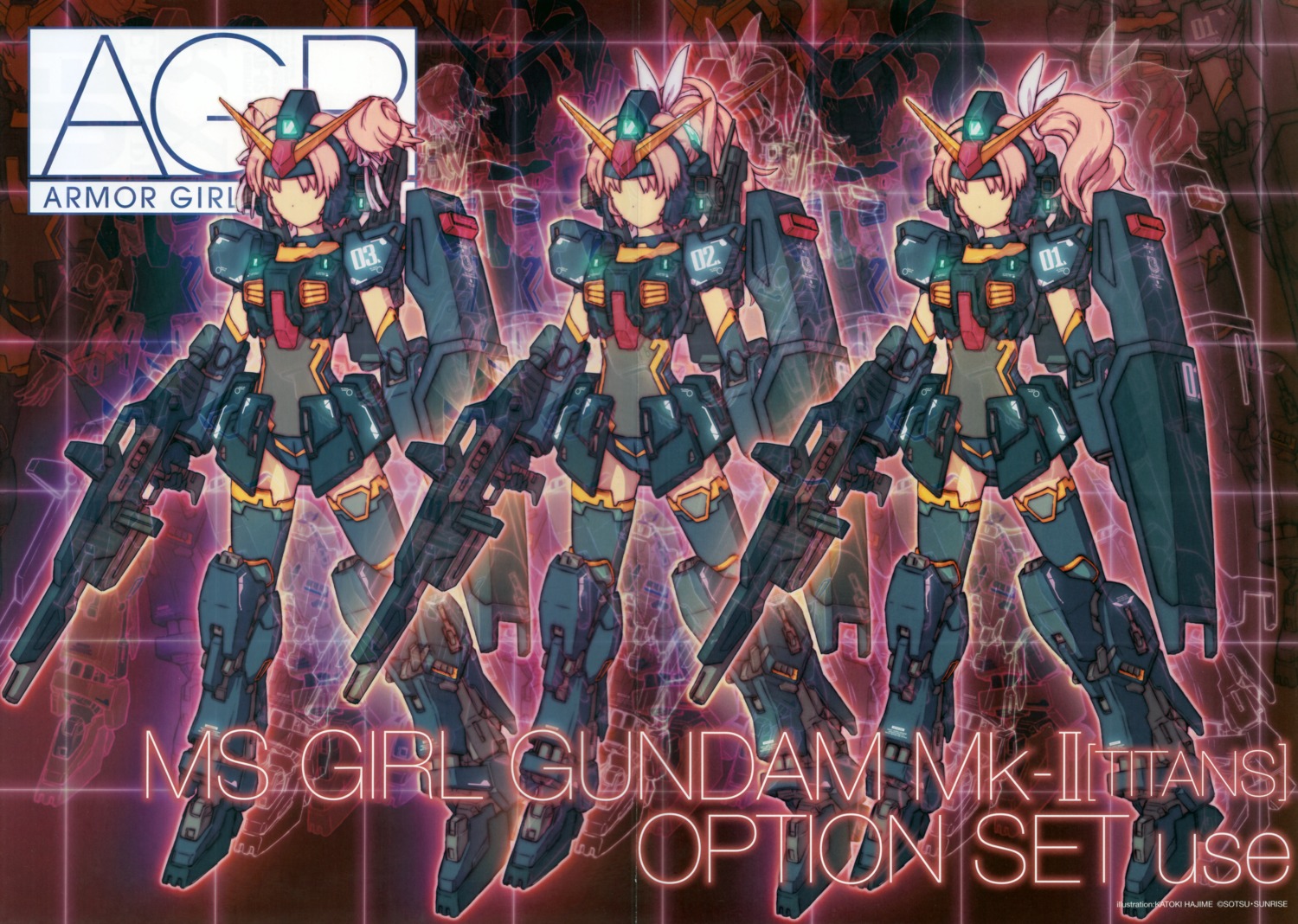 gun gundam gundam_mark_ii katoki_hajime mecha mecha_musume thighhighs zeta_gundam