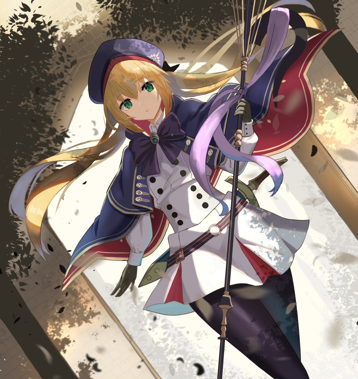 artoria_pendragon_(caster) fate/grand_order inari_(ambercrown) pantyhose uniform weapon