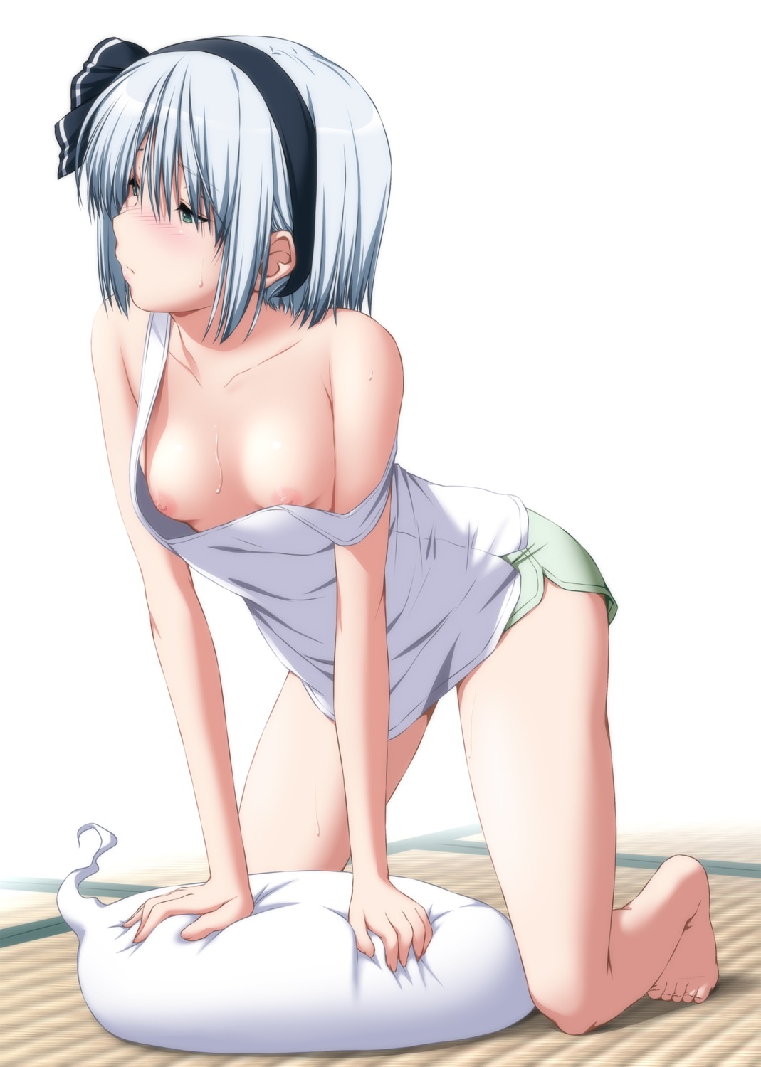 breasts konpaku_youmu myon nipples no_bra nori_tamago touhou wardrobe_malfunction