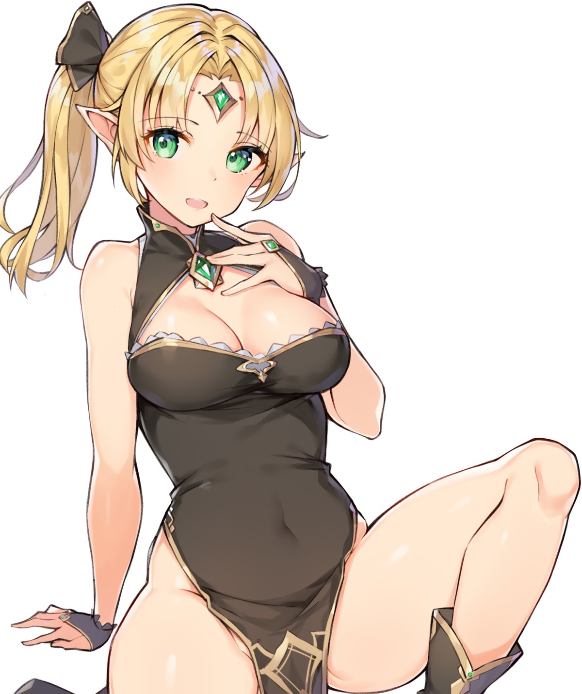 chinadress cleavage pointy_ears rikoma