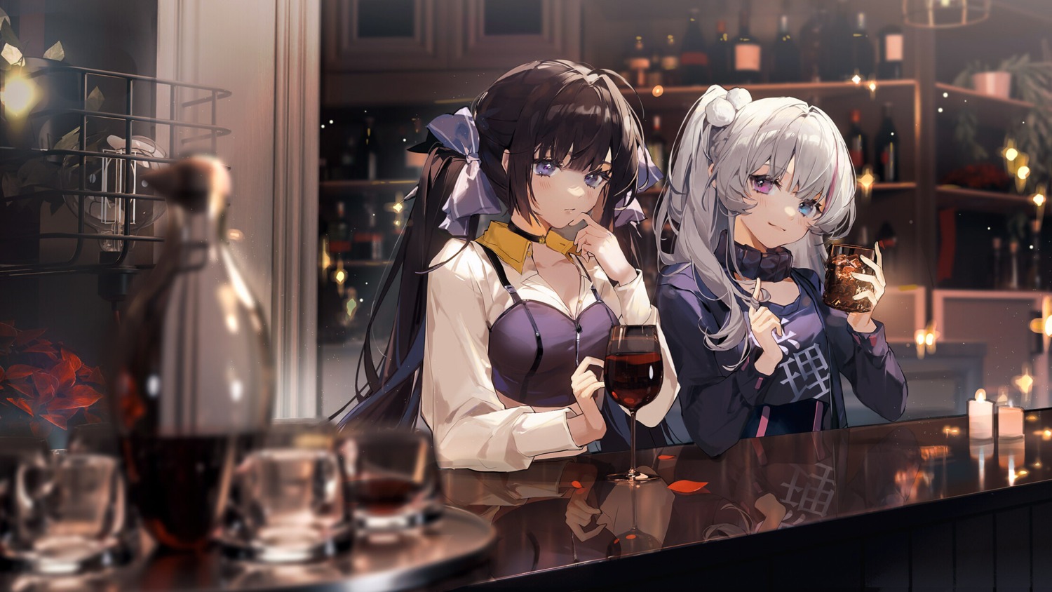 cleavage girls_frontline girls_frontline_neural_cloud heterochromia kuuus mdr_(girls_frontline)