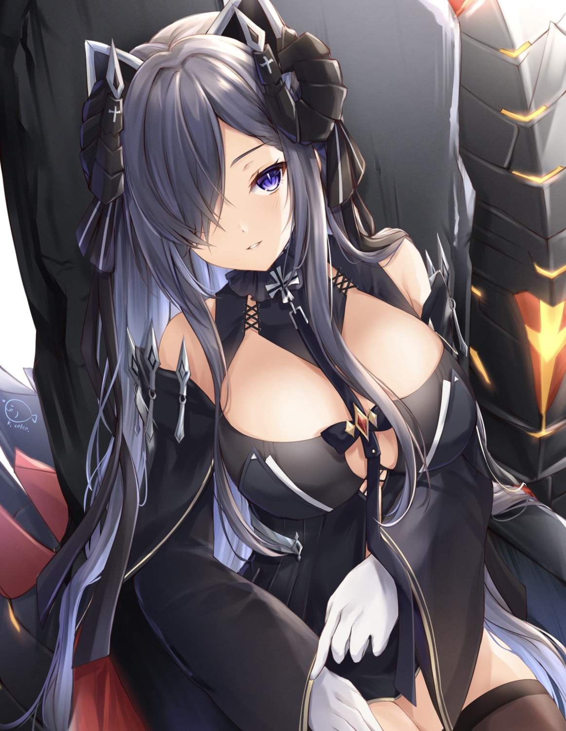 august_von_parseval_(azur_lane) azur_lane horns kiri_serea thighhighs