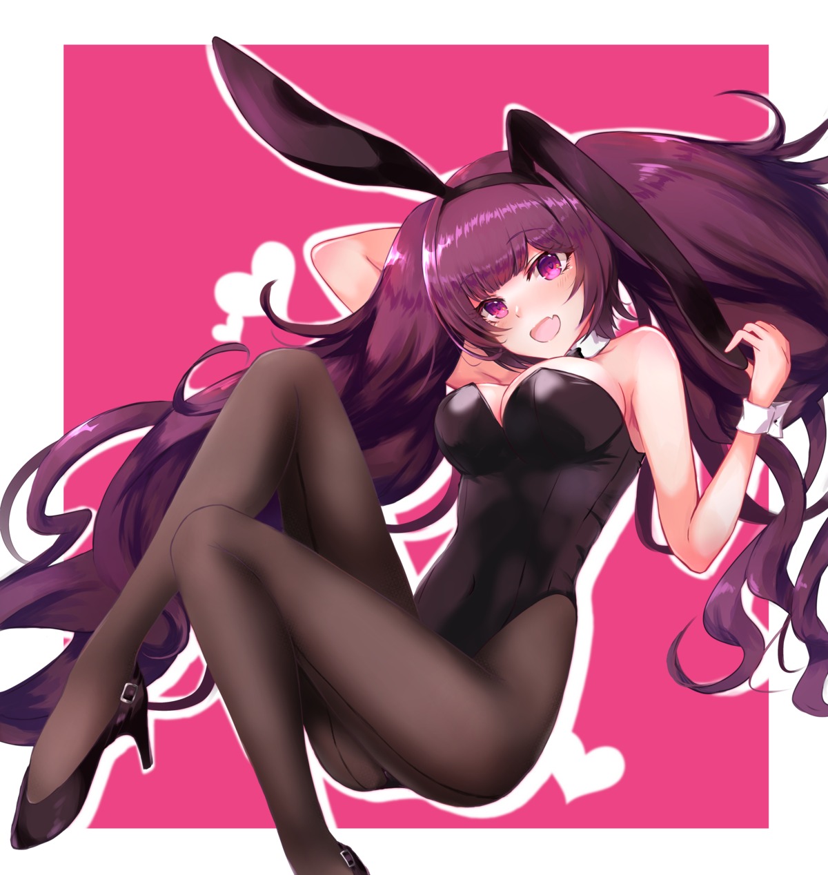 animal_ears bunny_ears bunny_girl habu_rin heels no_bra pantyhose