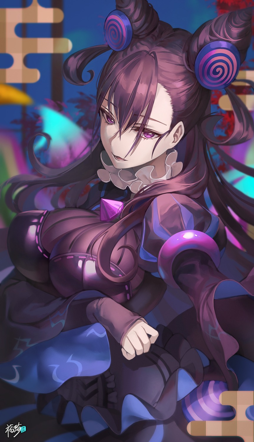 breast_hold dress fate/grand_order kyjsogom murasaki_shikibu_(fate)