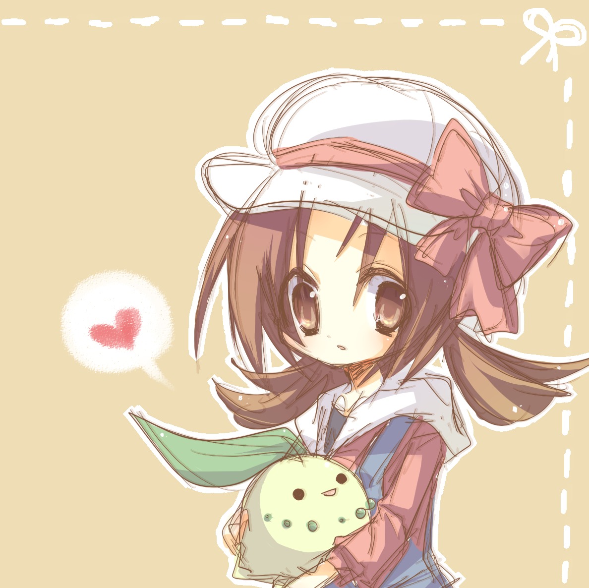 chikorita kanro kotone_(pokemon) pokemon