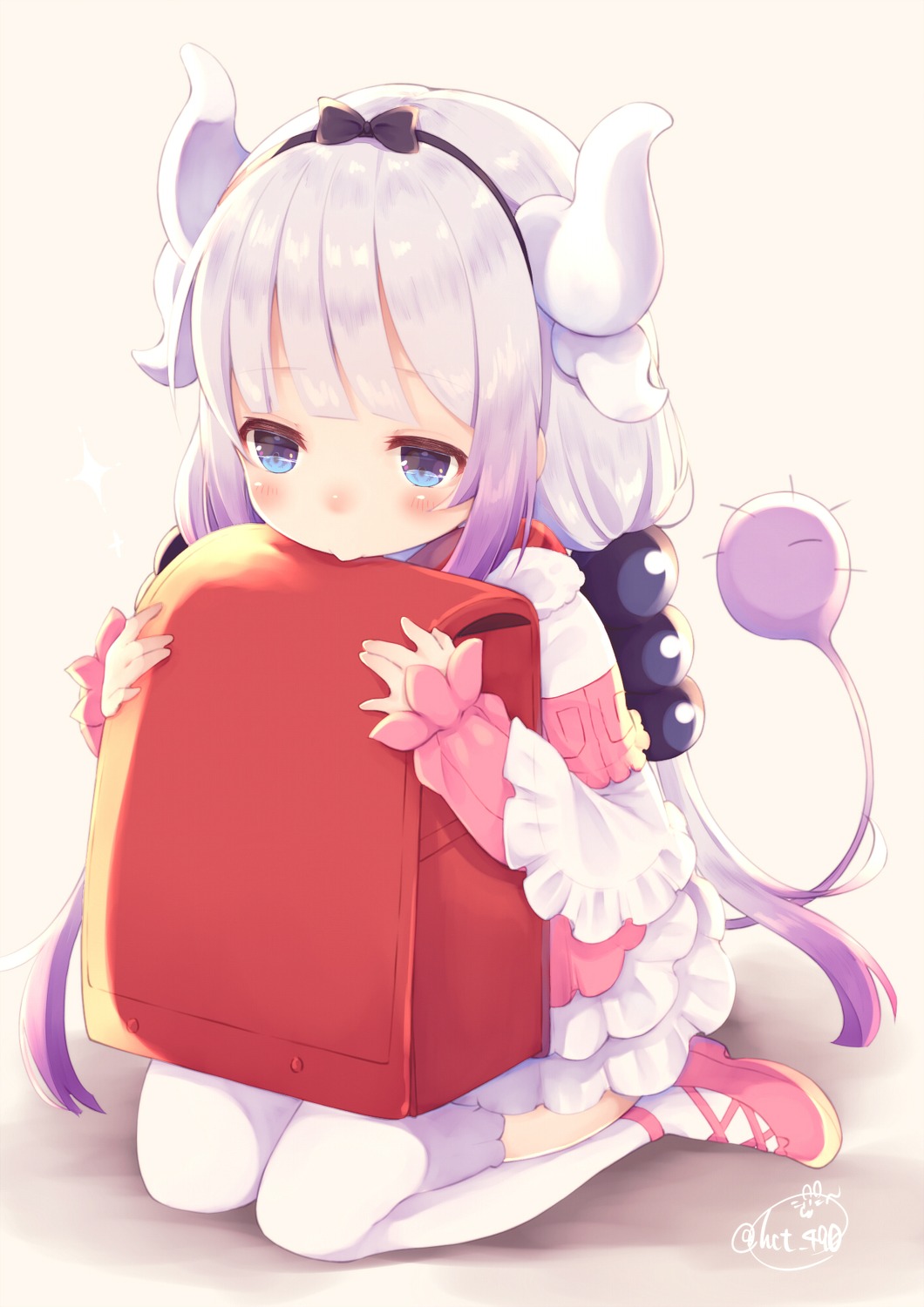 chita_(ketchup) horns kanna_kamui kobayashi-san_chi_no_maid_dragon tail thighhighs