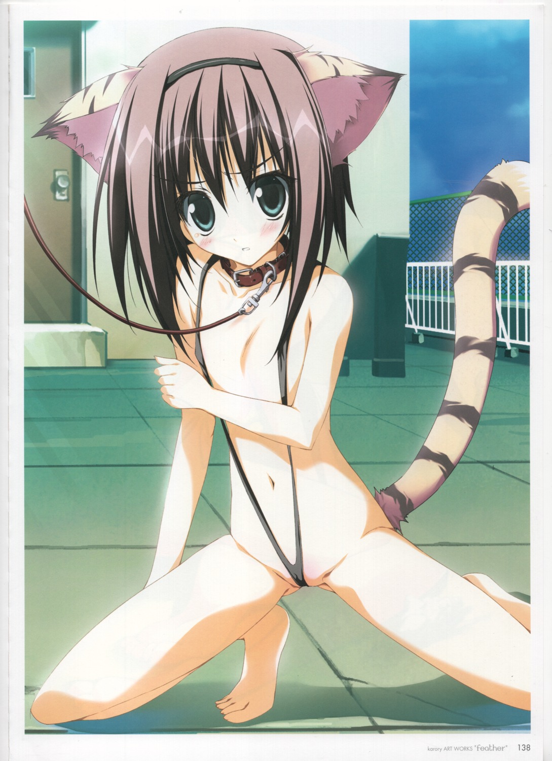 animal_ears cameltoe karory raw_scan sling_bikini swimsuits tail