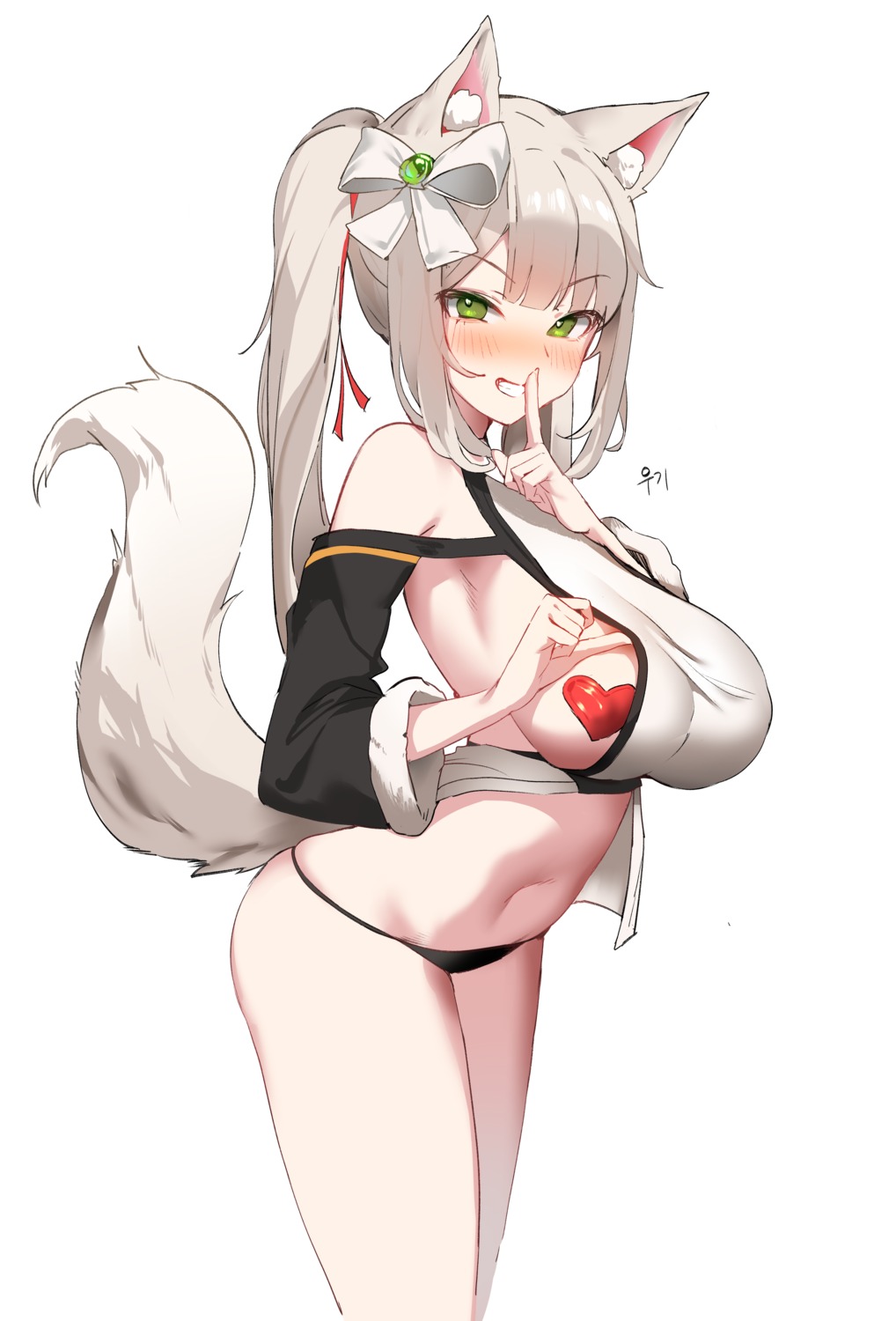 animal_ears no_bra pantsu pasties tagme tail