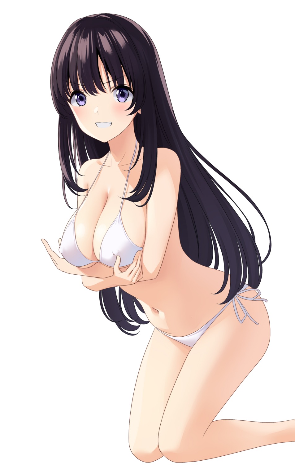 bikini breast_hold erect_nipples marui_koishi swimsuits