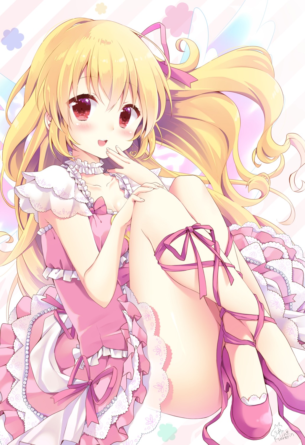 aikatsu! cleavage dress heels hoshimiya_ichigo kuune_rin wings