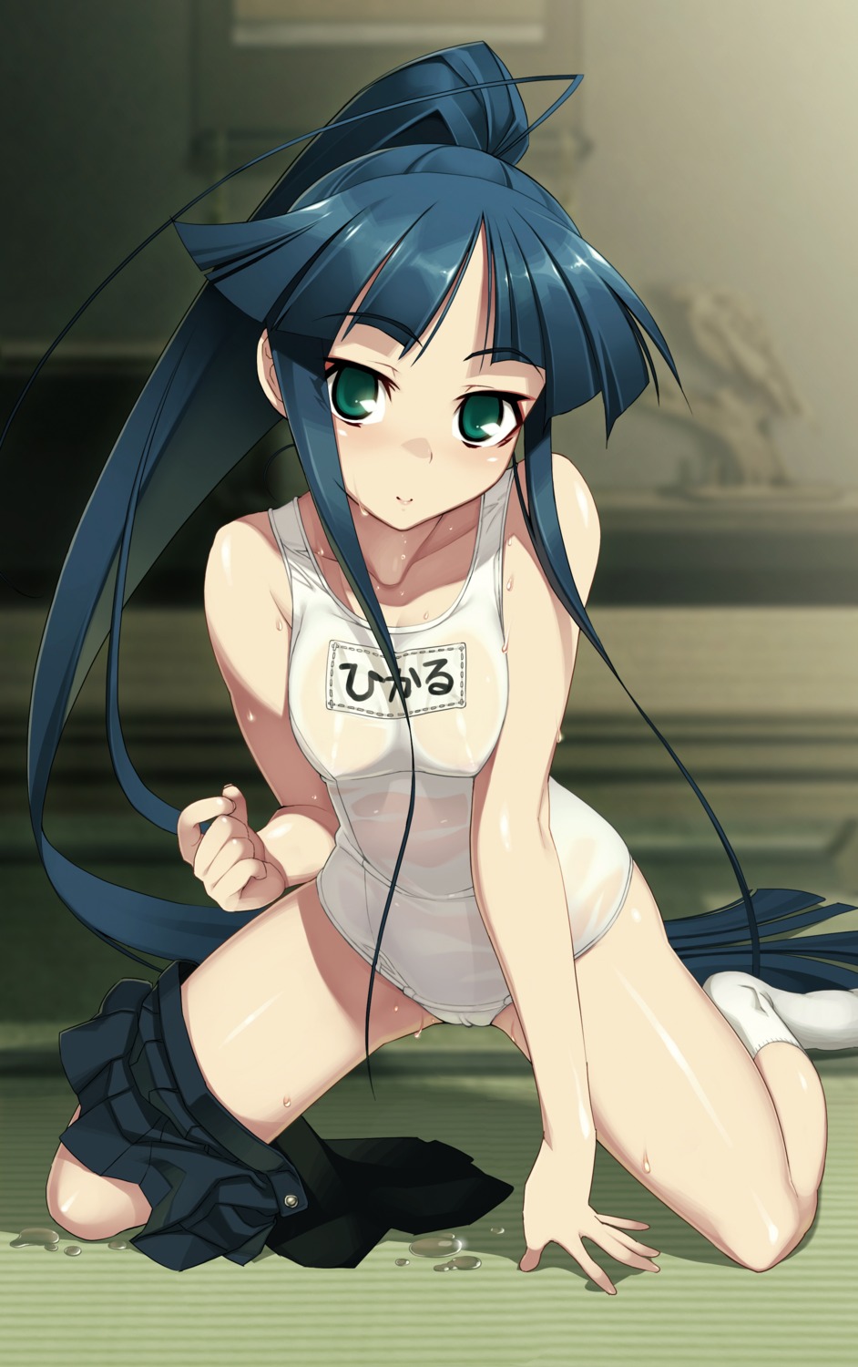 full_metal_daemon_muramasa minato_hikaru namaniku_atk nitroplus school_swimsuit see_through swimsuits wet_clothes