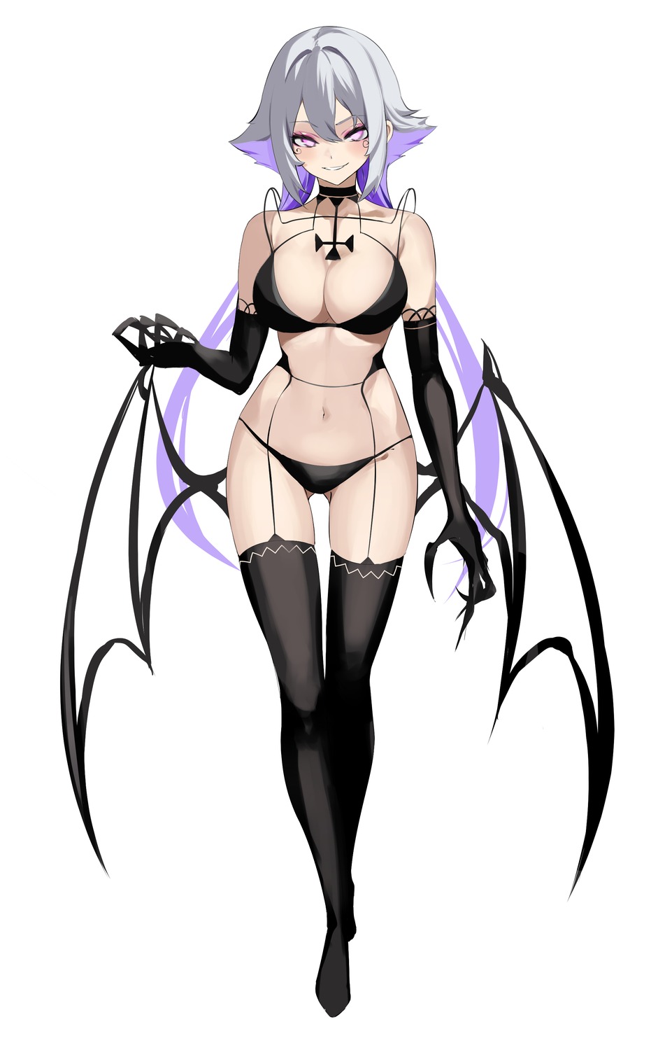 bra garter_belt pantsu spider_apple stockings thighhighs wings