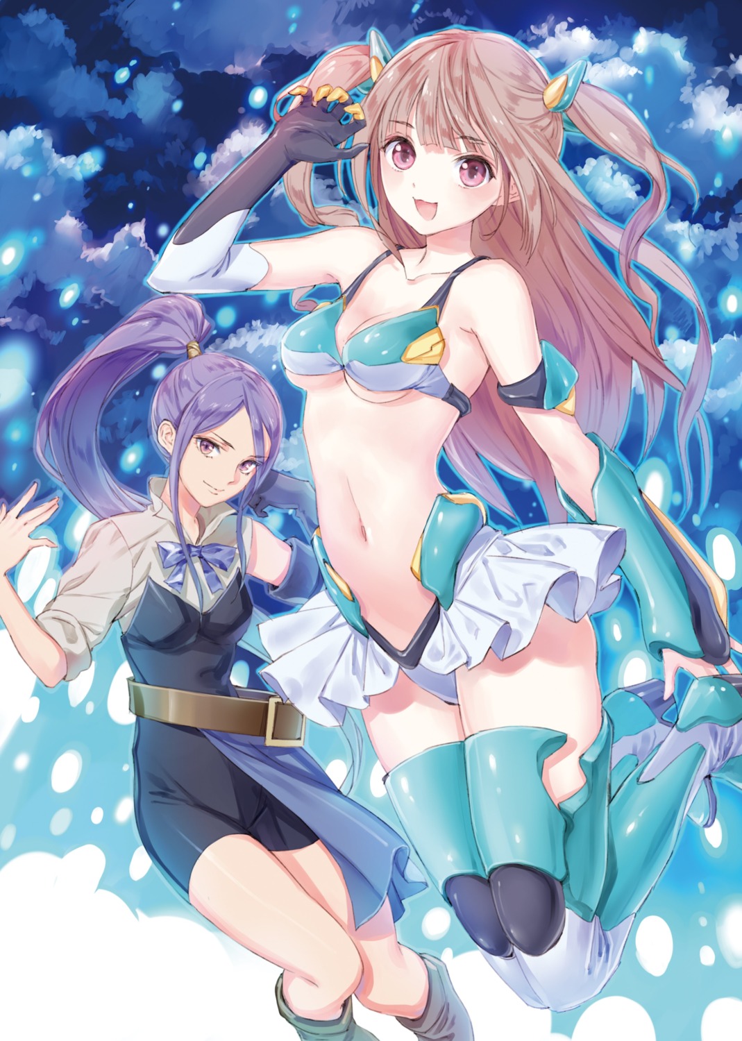 bikini_armor kishida_mel seifuku thighhighs