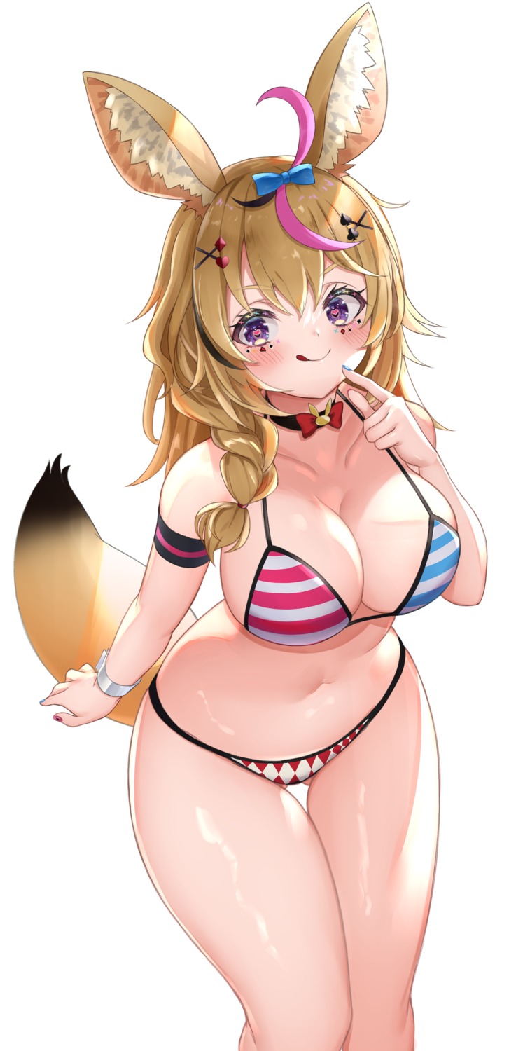 animal_ears bikini higashigure hololive omaru_polka swimsuits tail