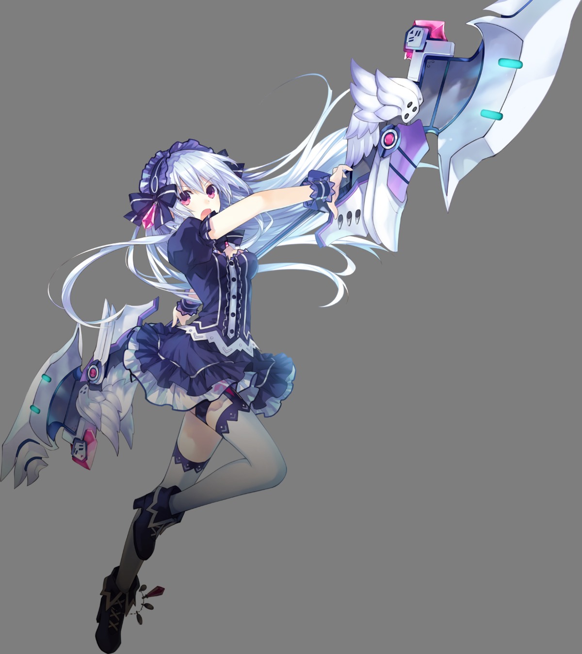 compile_heart fairy_fencer_f lolita_fashion thighhighs tiara_(fairy_fencer_f) transparent_png tsunako weapon
