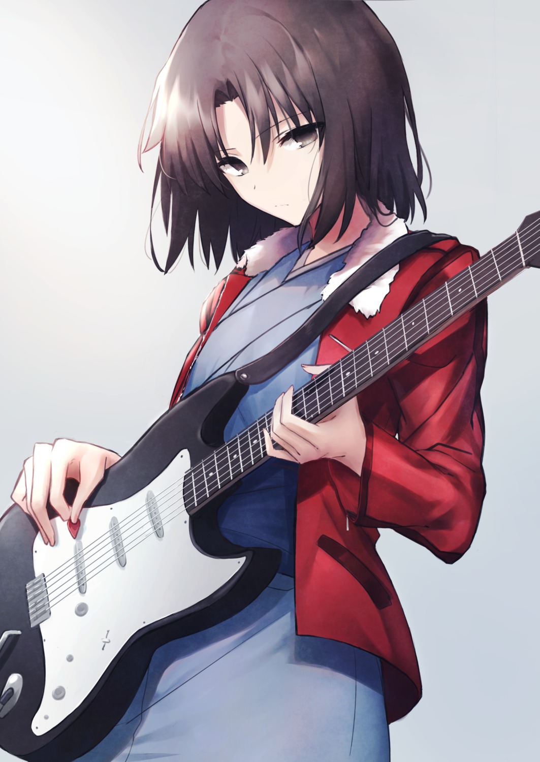 guitar japanese_clothes kara_no_kyoukai okakasushi ryougi_shiki