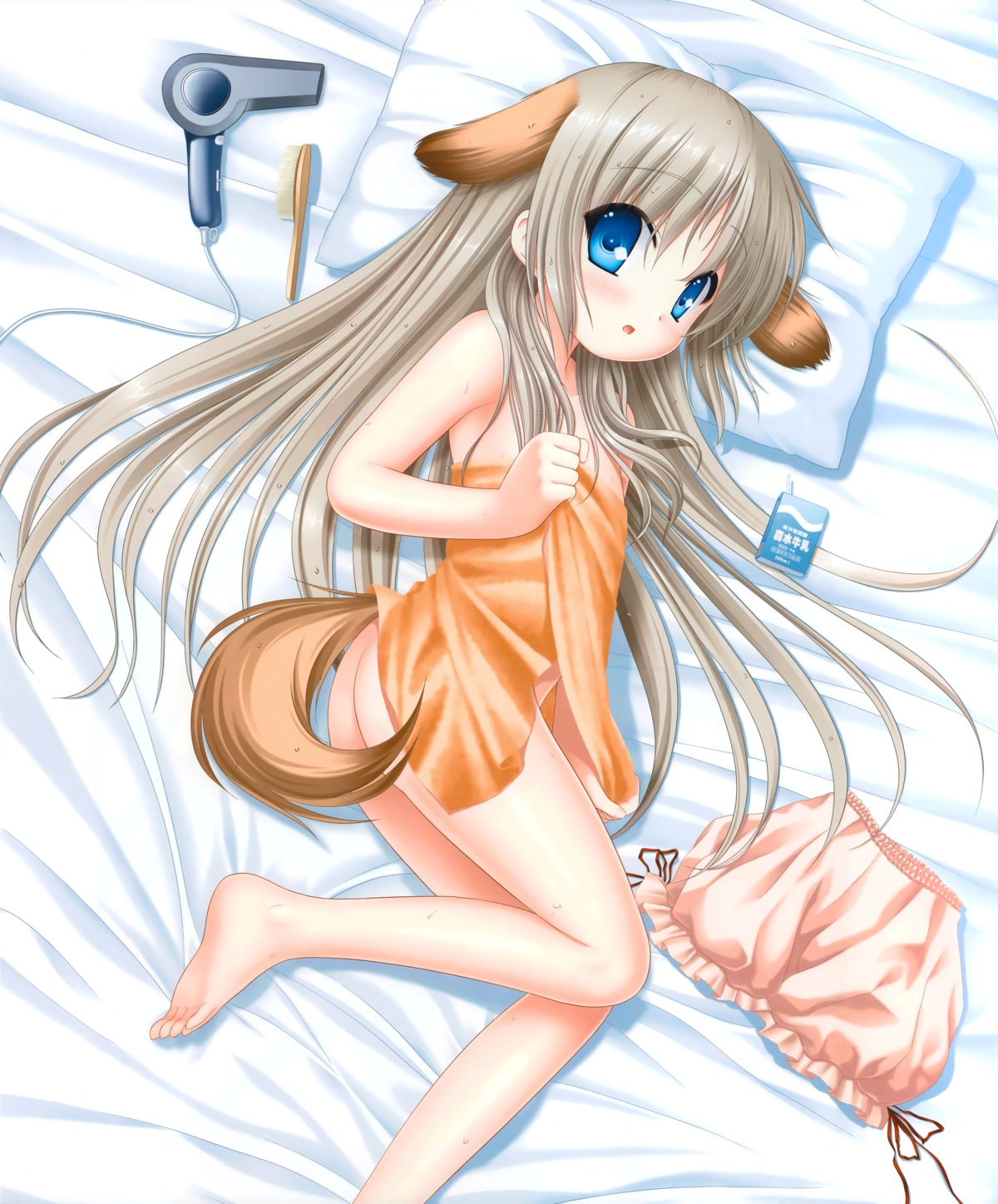 animal_ears ass inumimi key kud_wafter little_busters! loli na-ga naked noumi_kudryavka tail towel