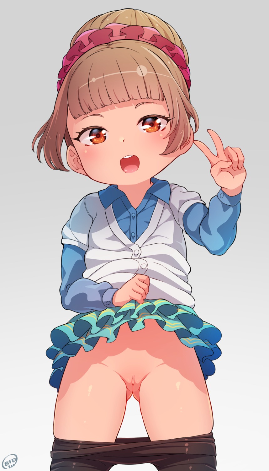 born-to-die dress_shirt loli nopan pantyhose pussy skirt_lift uncensored