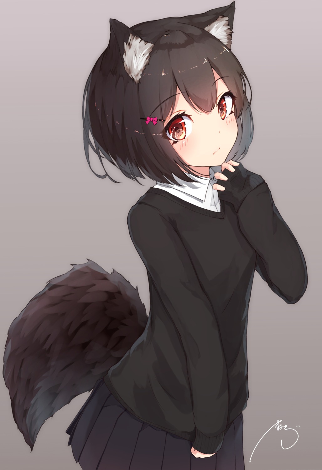 animal_ears mayogii seifuku sweater tail