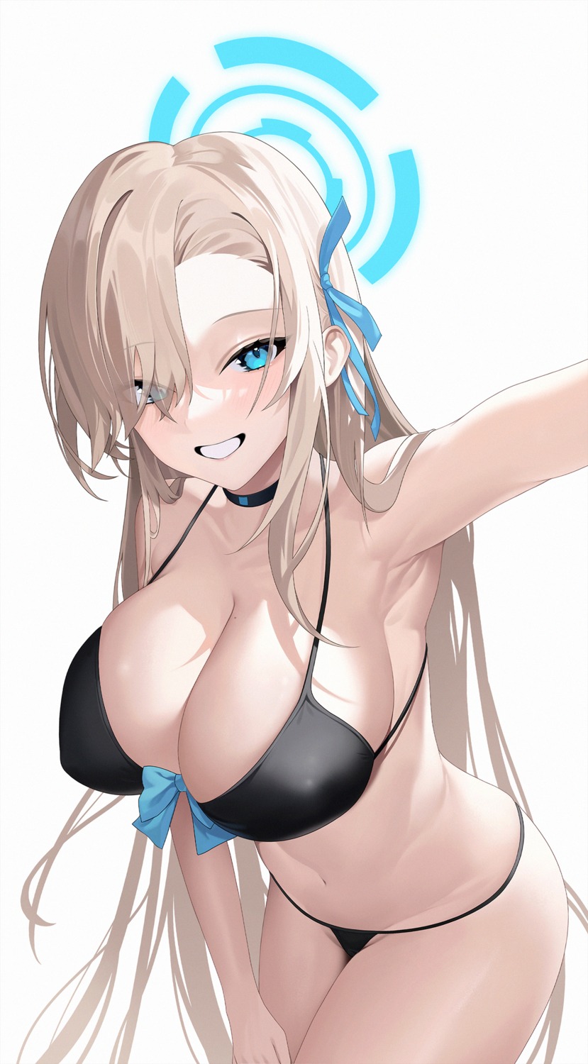 bikini blue_archive halo ichinose_asuna selfie shibasoda swimsuits thong