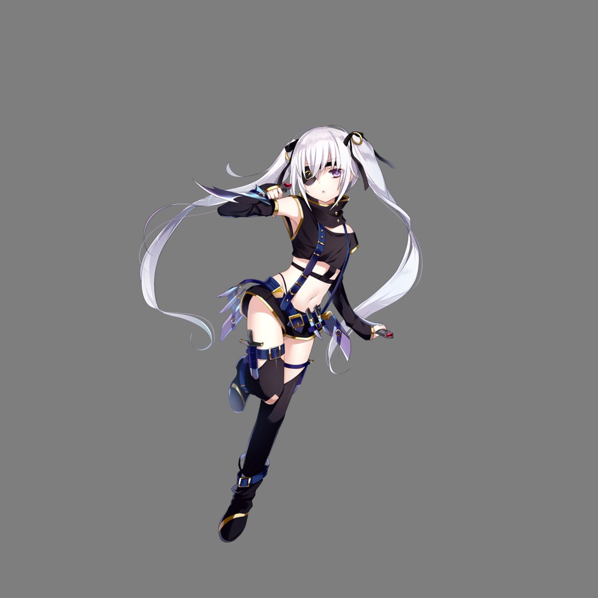 eyepatch garter hoshi_no_girls_odyssey thighhighs transparent_png weapon