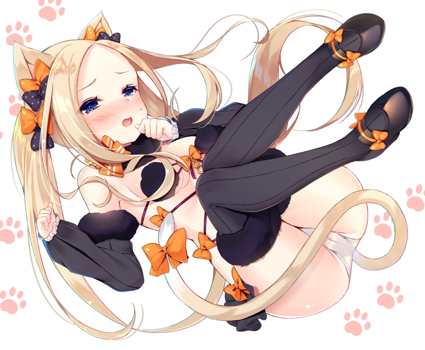 abigail_williams_(fate) animal_ears bra cameltoe fate/grand_order heels ko_yu nekomimi pantsu tail thighhighs