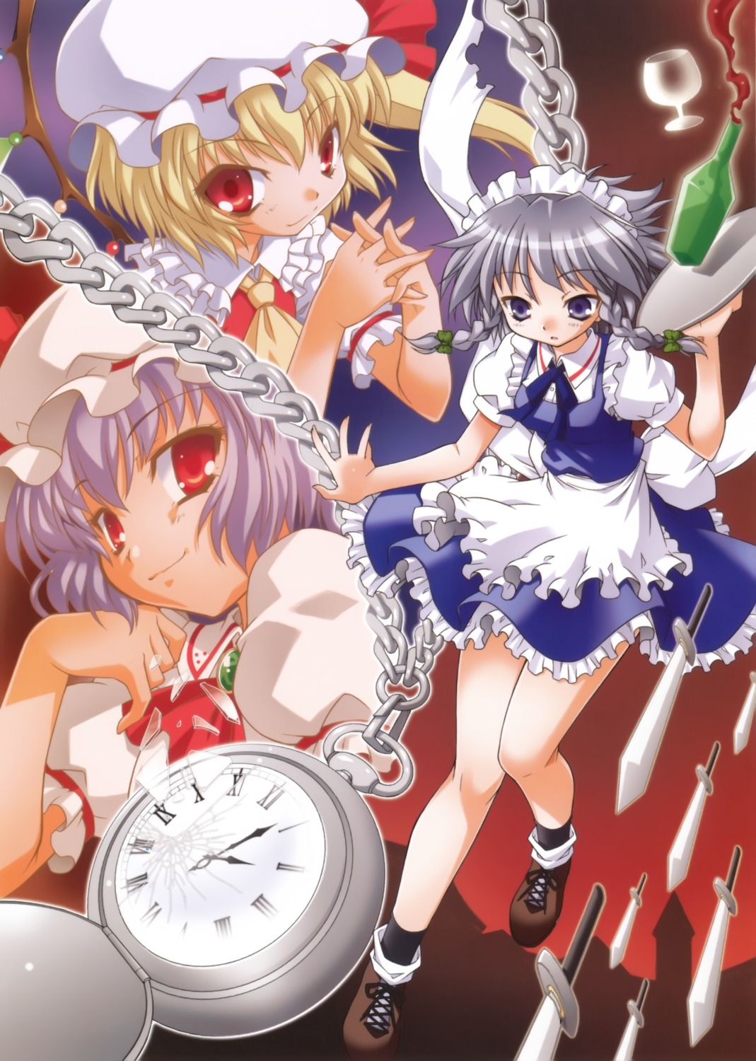 akou_roushi flandre_scarlet izayoi_sakuya remilia_scarlet touhou